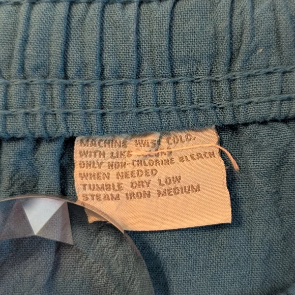 Erika Blue High Rise Cotton Pull On Wide Leg Capri Cropped Pants Women's Medium - Picture 8 of 9